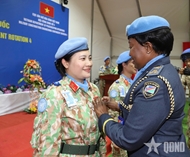 Vietnamese blue berets in Abyei honored with “For U.N. Peacekeeping Cause” medal
